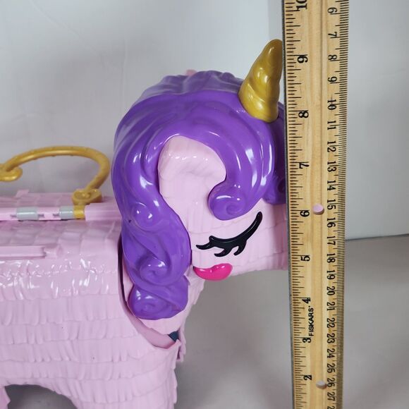 Polly Pocket Pink Unicorn Party Playset pinata carry case pink miniture polly - Picture 2 of 13